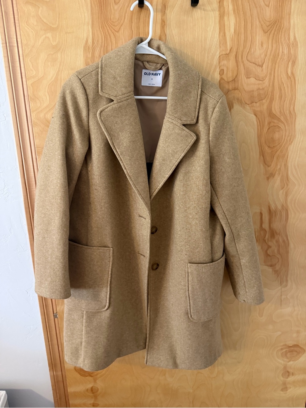 Old Navy Camel Pea Coat in Warm Tan